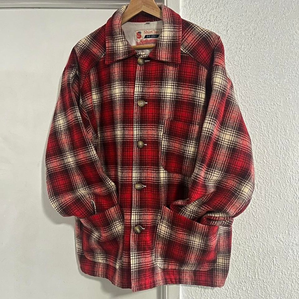Vintage Big Star Red Plaid Shirt Jacket -‎ Men's Medium